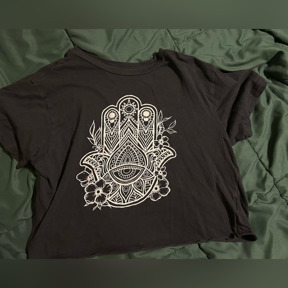 Floral Hamsa Crop Top